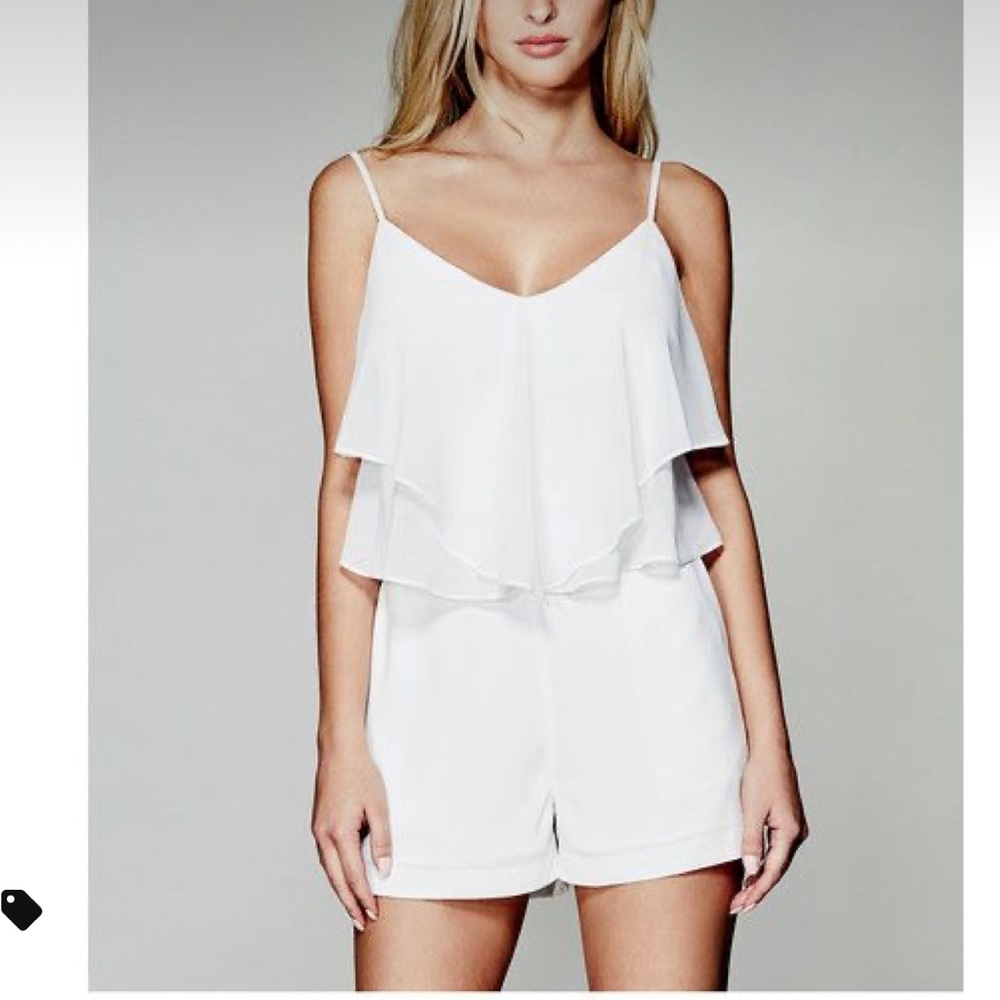 New Guess Marciano Chiffon Jene Ruffle Black Romper S
